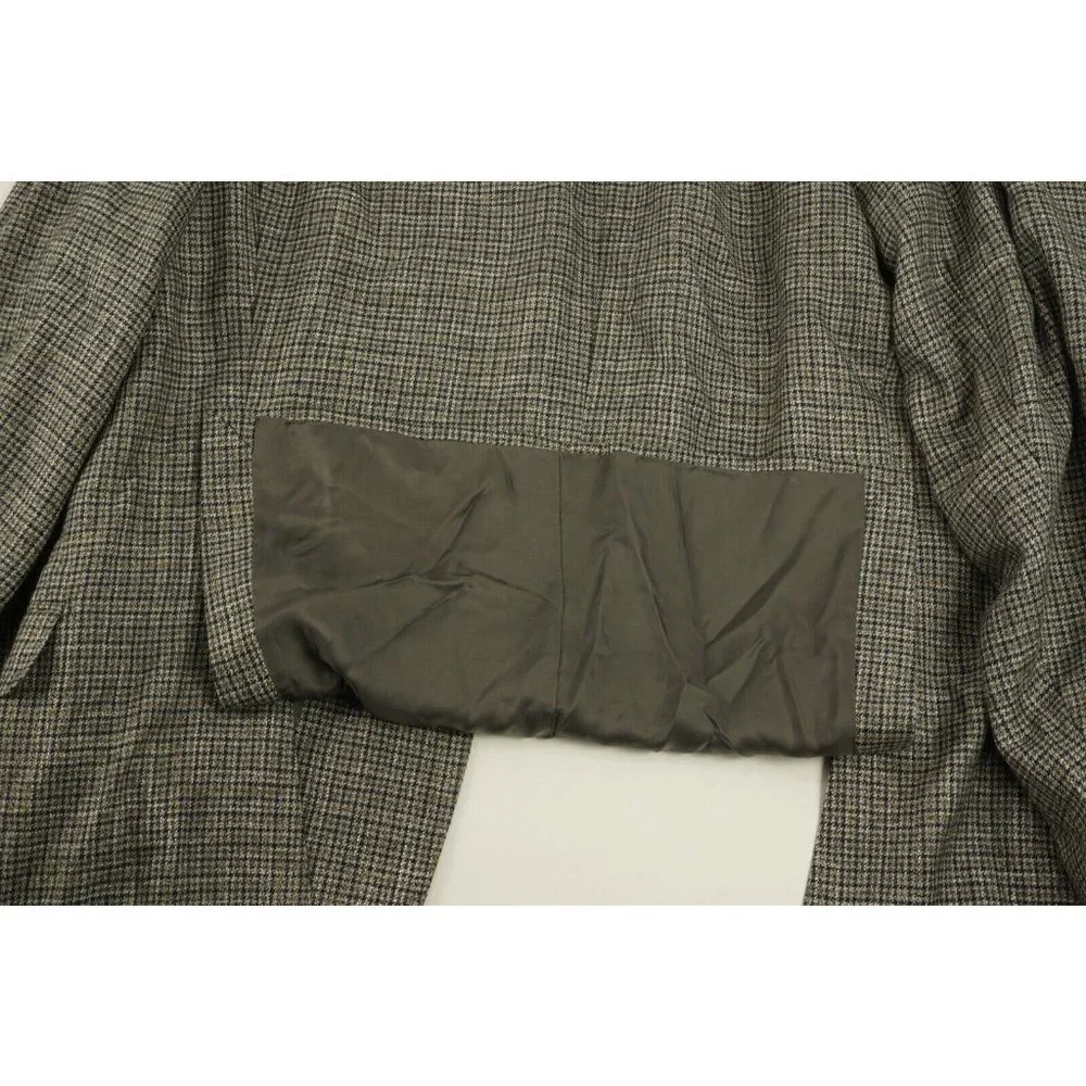 Corneliani Leader Men's 44R Gray Black‎ Tan Check Knit Wool 3 Button Sport Coat